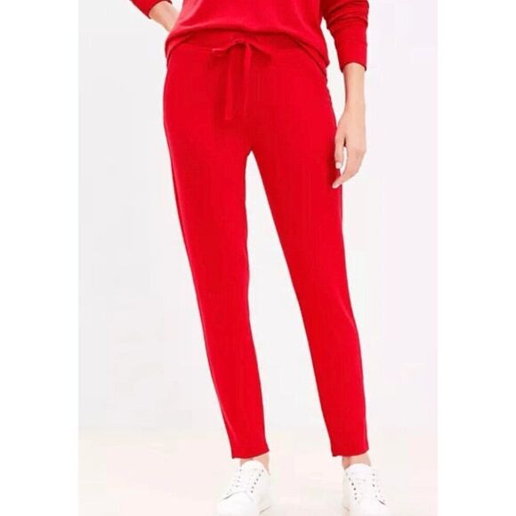 Lou & Grey Petites Signature Soft Red Joggers Lounge Sweatpants Womens Sz M - Picture 1 of 10